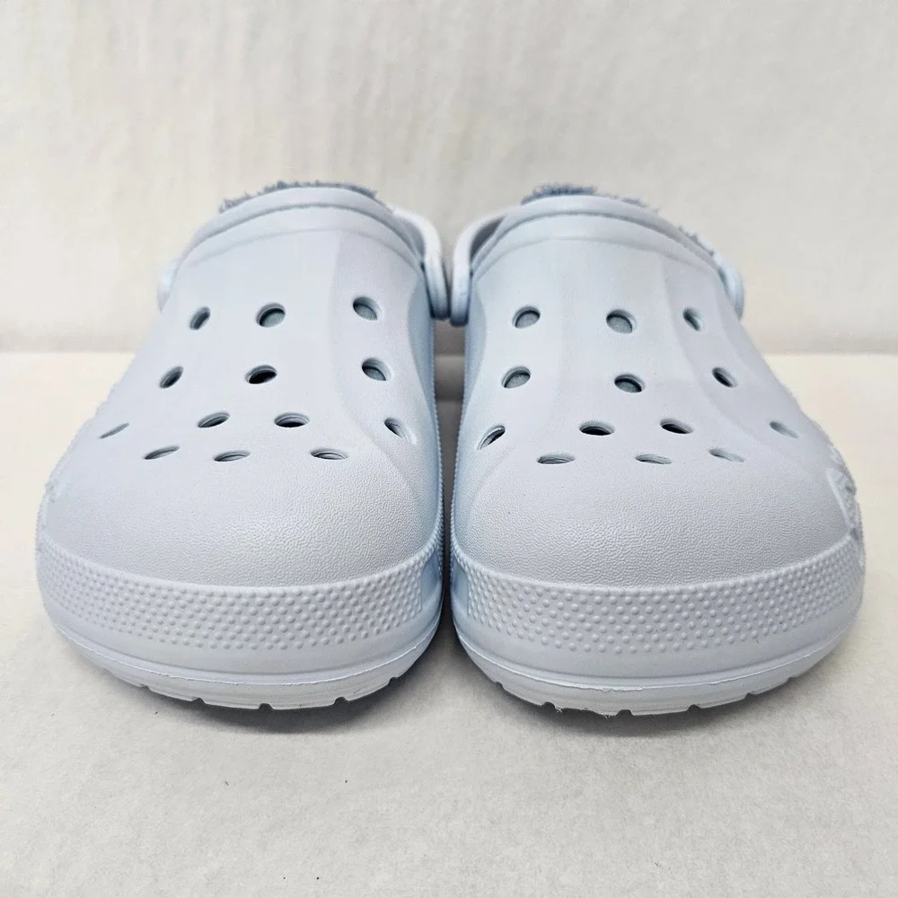 Crocs Baya Lined Clog Faux Fur‎ Fuzzy Slip On 205969 Light Blue Men Size 9